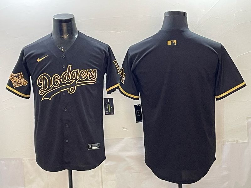 2026 Men Nike Los Angeles Dodgers Blank black gold Game MLB Jersey 003